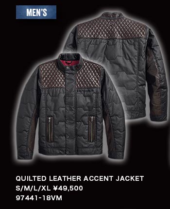 MEN'S QUILTED LEATHER ACCENT JACKET 97441-18VM