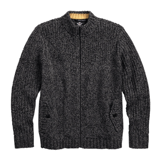 Marl Knit Zip-Front Sweater