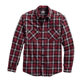Embroidered Plaid Flannel Shirt