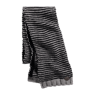 Textured Stripe Knit Scarf