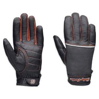 Cora Leather & Mesh Full-Finger Gloves with Touchscreen Technology
