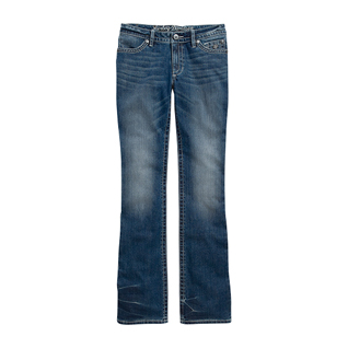 Boot Cut Contour Embellished Pocket Mid-Rise Jeans