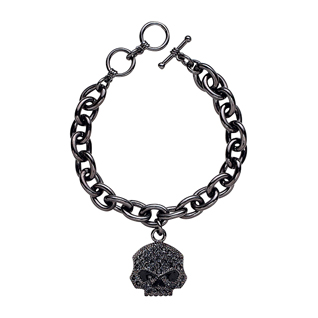 Black Skull Rhinestone Bracelet