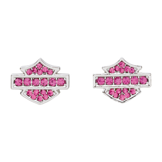 Pink Label Rhinestone Stud Earrings