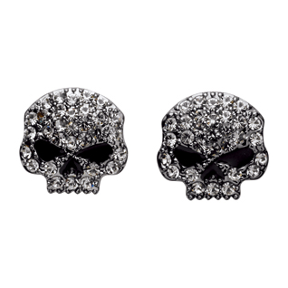 Rhinestone Skull Stud Earrings