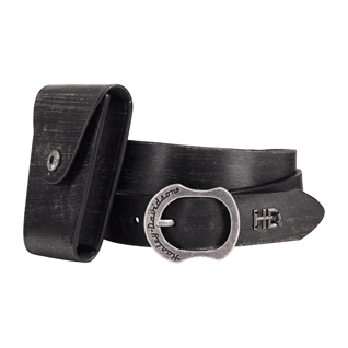 Leather Belt With Pouch
