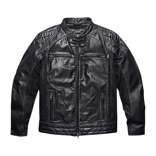 Perforated Panel Leather Jacket